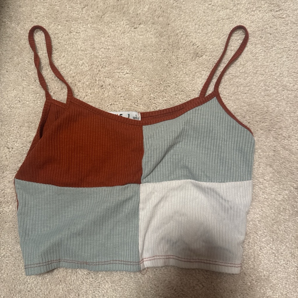 Love J Color Block Camisole in Rust and Gray